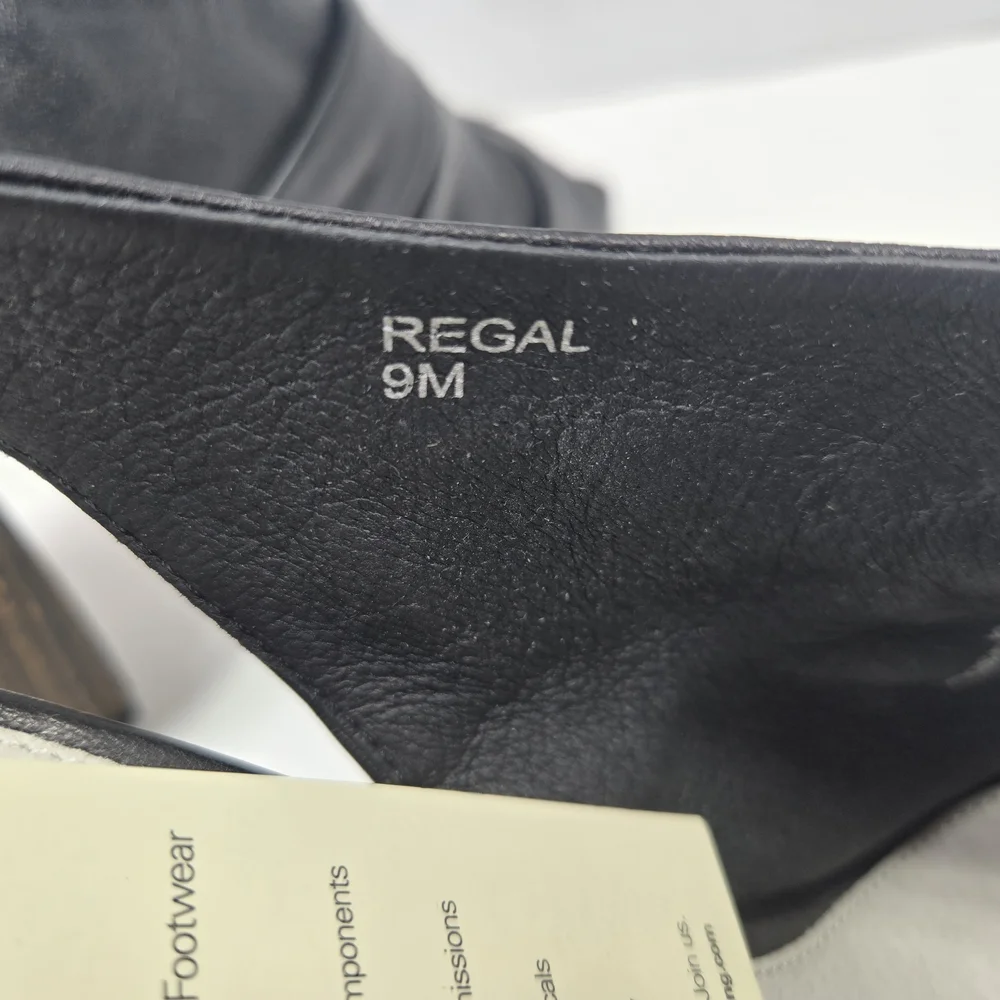 Sanctuary Regal Black Leather Slingback Woodgrain 3 1/2